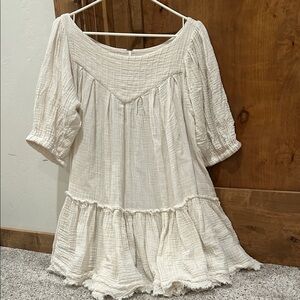 Free People Cream Textured Knit Dress